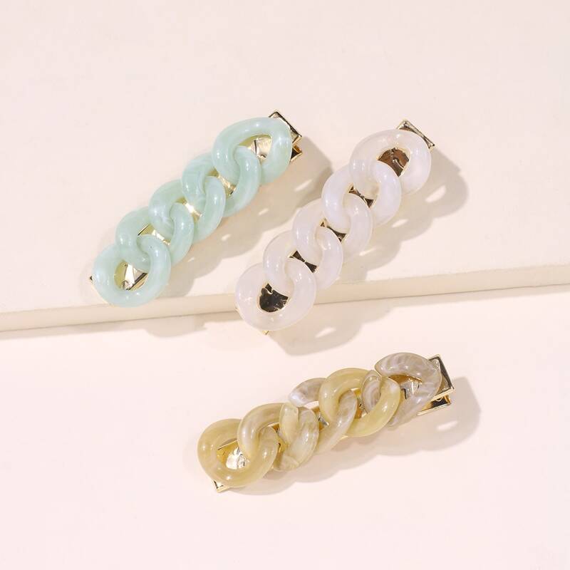 

3pcs Chain Hair Clip, Multicolor