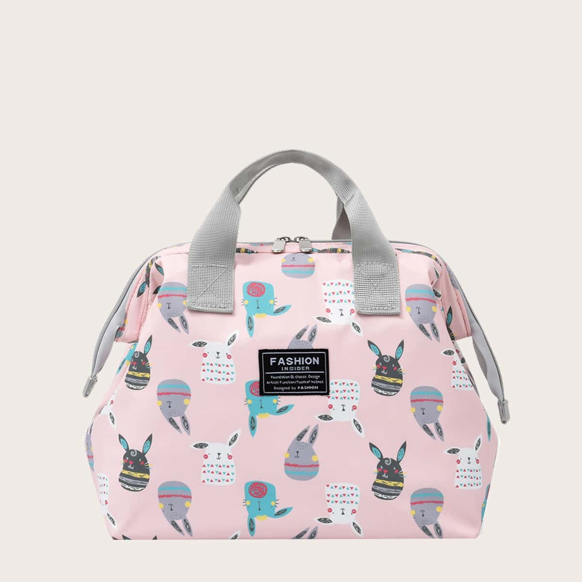 Image of Cartoon Rabbit Graphic Satchel Bag