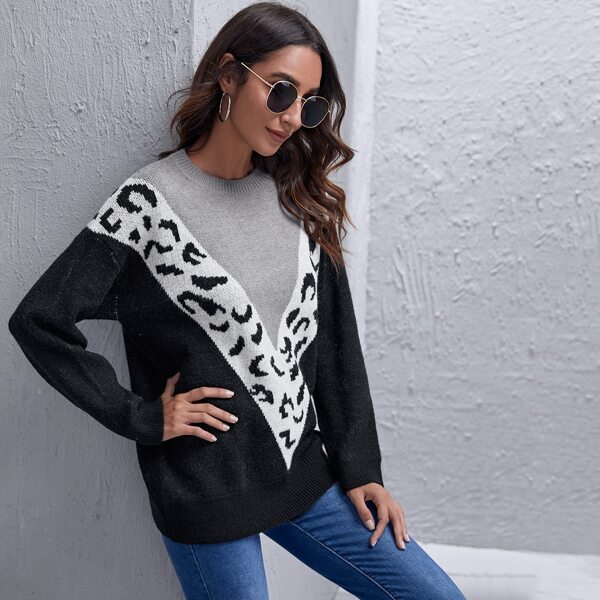 

Color Block Chevron Sweater, Multicolor