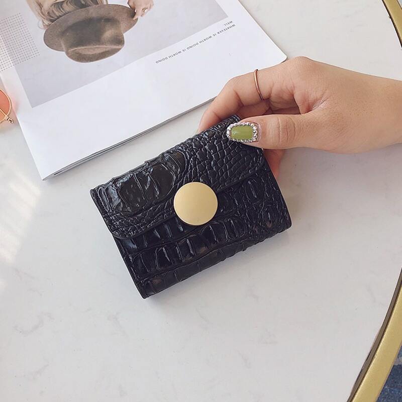

Croc Embossed Card Holder, Black