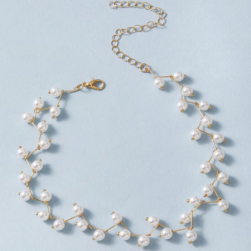 

1pc Faux Pearl Choker, White
