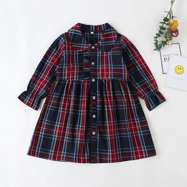 

Toddler Girls Tartan Plaid Smock Dress, Multicolor