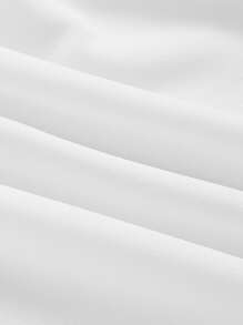 SHEIN Clasi Plus Puff Sleeve Wrap Belted Peplum Top - White - View 3