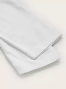 SHEIN Clasi Plus Puff Sleeve Wrap Belted Peplum Top - White - View 4