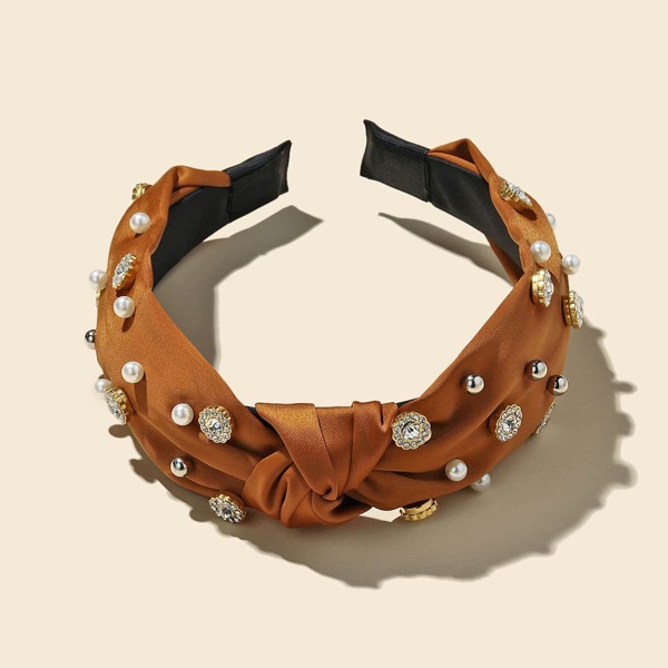 

Faux Pearl Decor Hair Hoop, Yellow