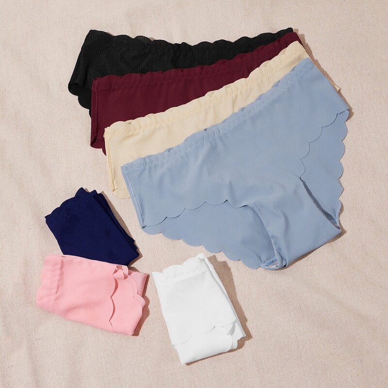 

7pack Scallop Seamless Panty, Multicolor