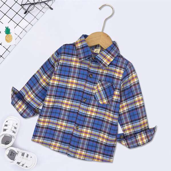 

Toddler Boys Button Through Tartan Print Shirt, Multicolor