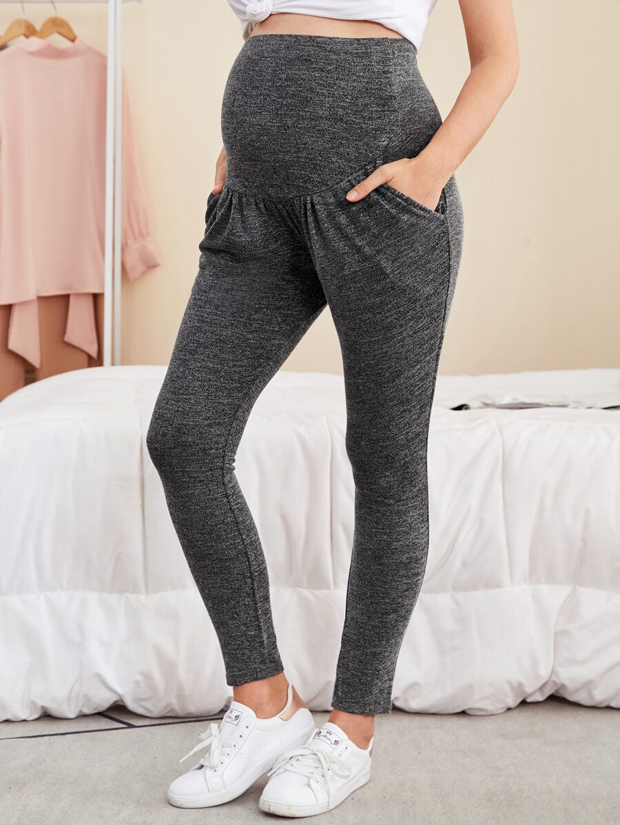 SHEIN Quần lót có túi nghiêng cho bà bầu - Màu xám đen - Xem 1