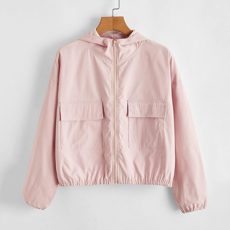 

Double Pocket Windbreaker Jacket, Baby pink