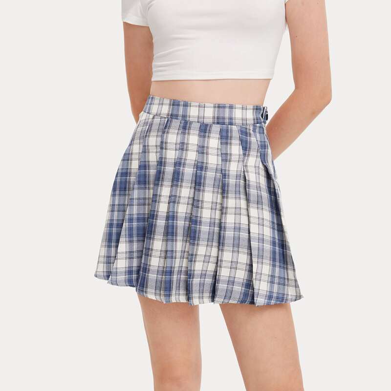 

Tartan Pleated Skirt, Multicolor