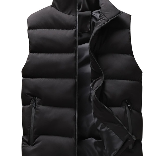 

Men Zip-up Puffer Gilet, Black