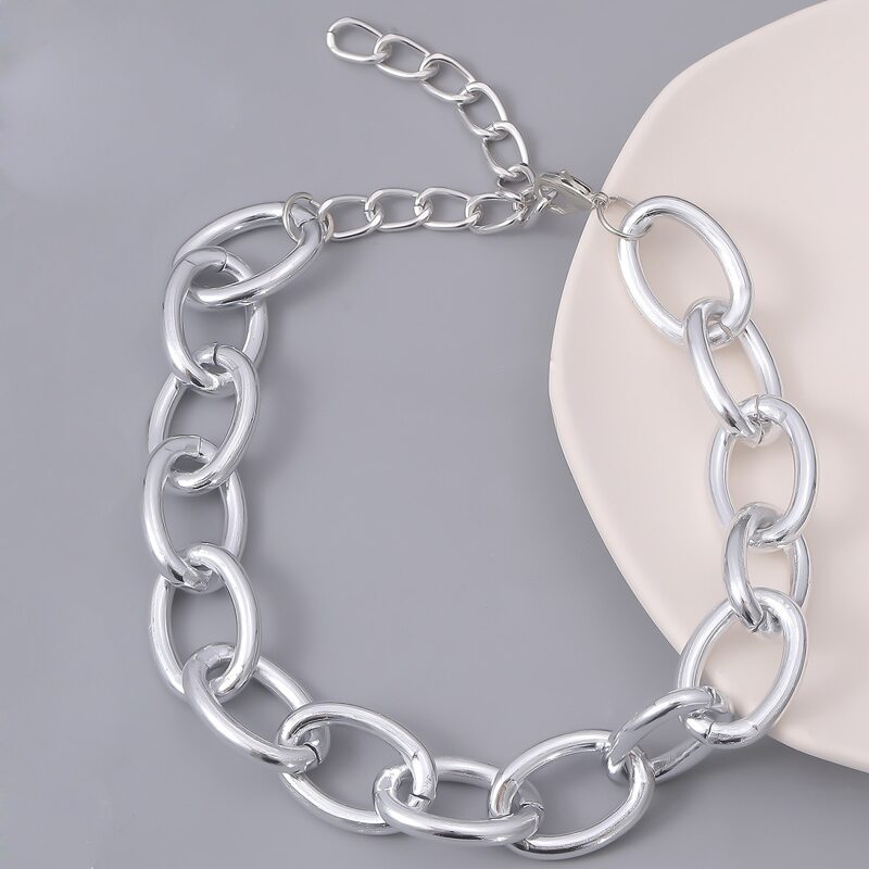 Guys Simple Chain Necklace, Silver