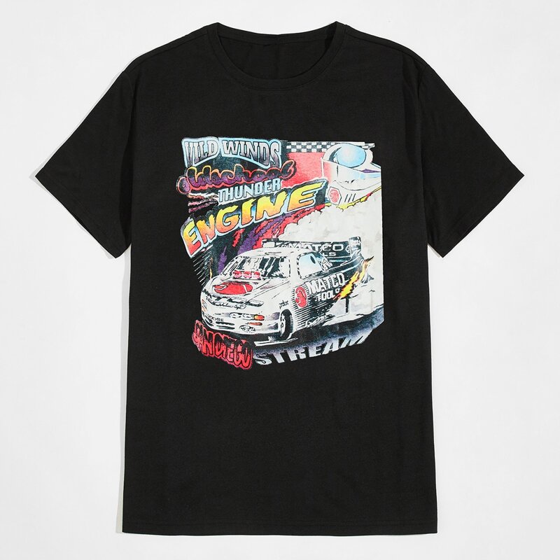 

Guys Car & Letter Graphic Tee, Black