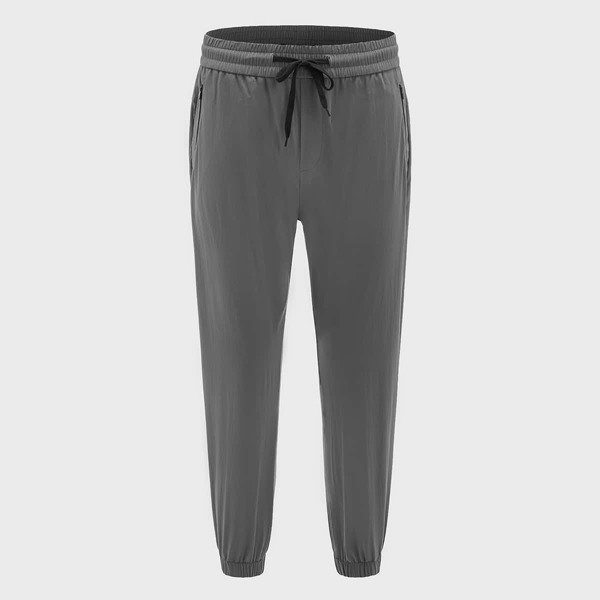 

Men Zipper Pockets Drawstring Waist Sport Pants, Grey