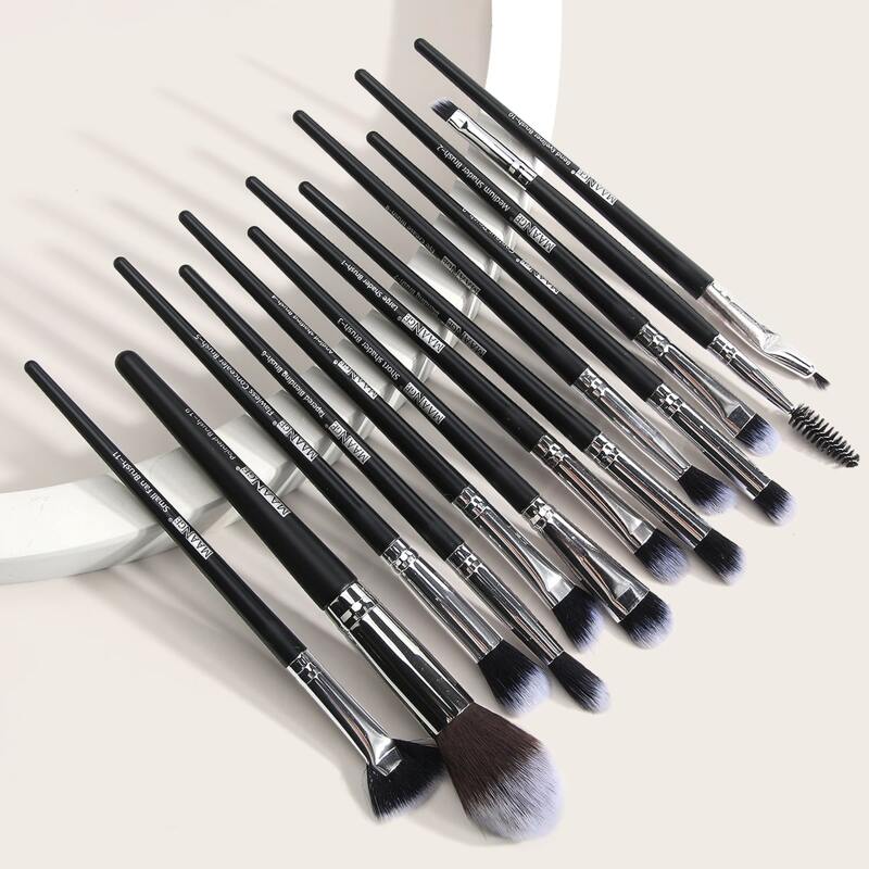 

13pcs Duo-fiber Makeup Brush Set, Black