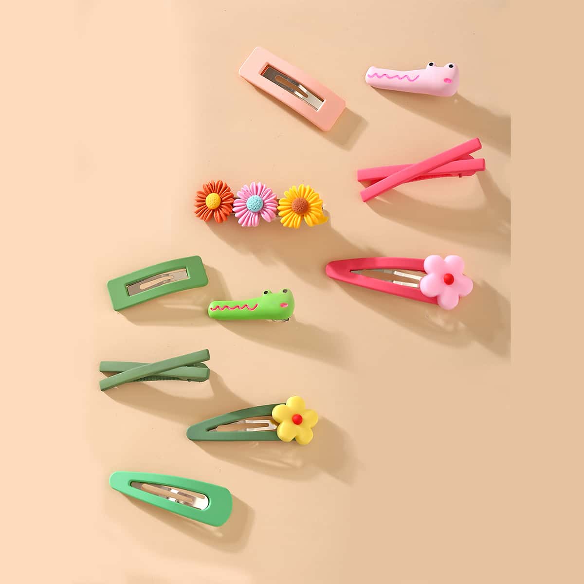 

10pcs Floral Hair Clip, Multicolor