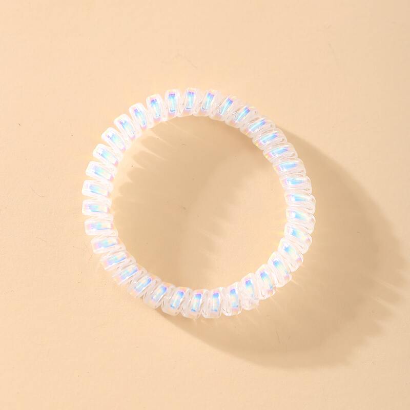 

Glitter Coil Hair Tie, White