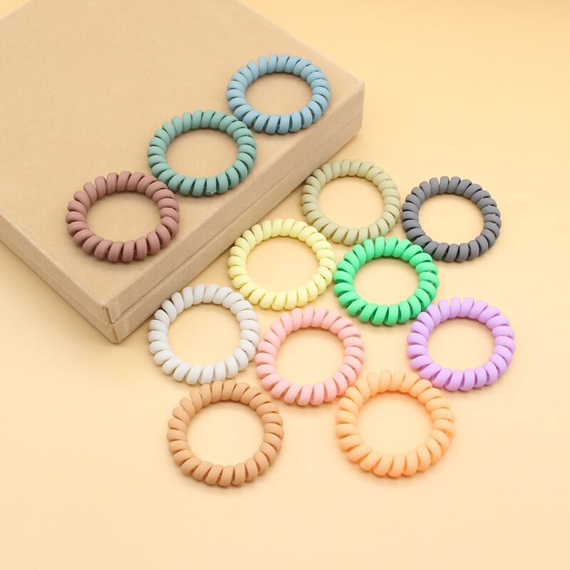 

6pcs Random Matte Coil Hair Tie, Multicolor
