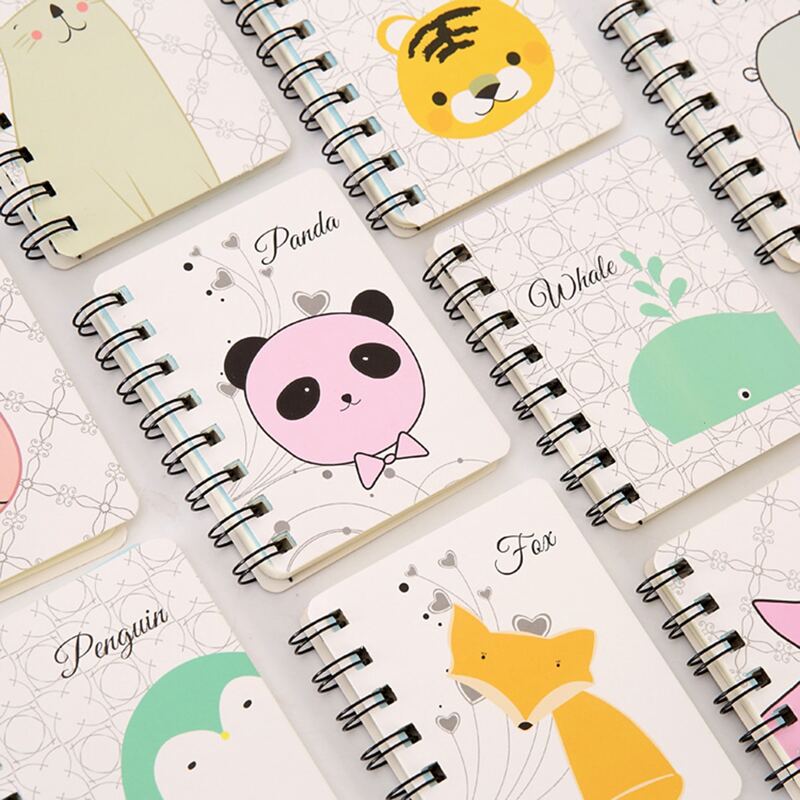 

1pc Random Cartoon Print Cover Spiral Notebook, Multicolor