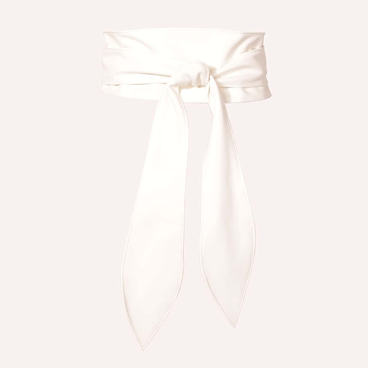 

Plain Knot Decor Belt, White