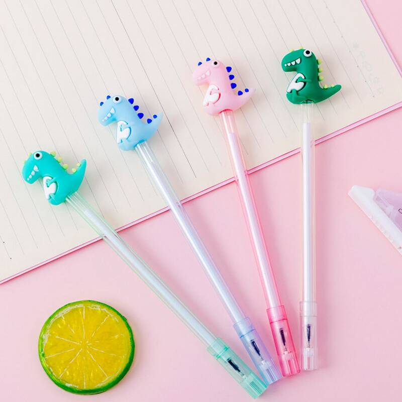 

4pcs Dinosaur Decor Gel Pen, Multicolor