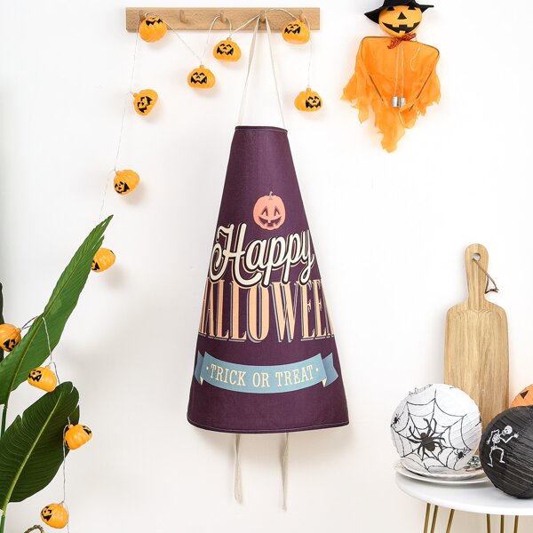 

Halloween Slogan Graphic Apron, Multicolor