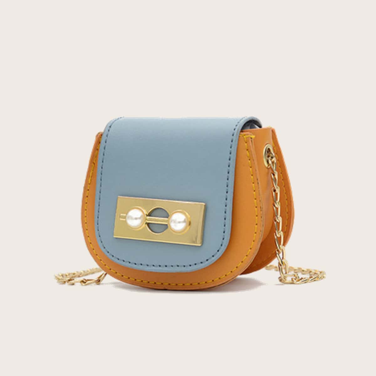 

Mini Faux Pearl Decor Chain Bag, Multicolor