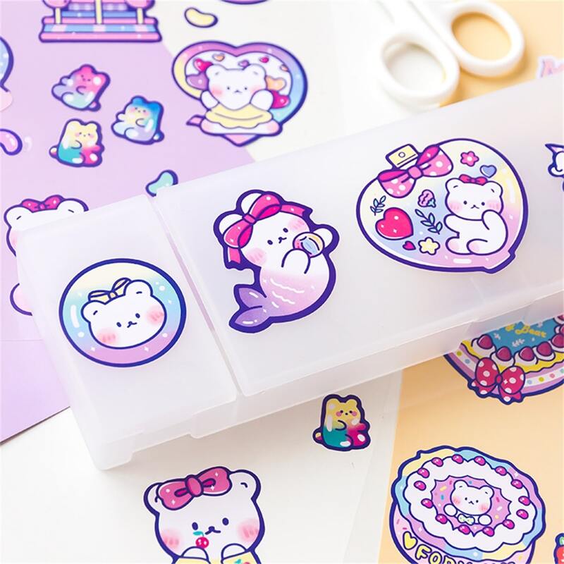 

1sheet Cartoon Bear Print Random Sticker, Multicolor