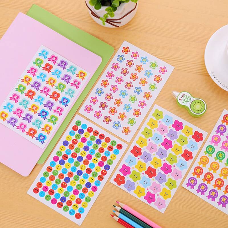 

10sheets Smile Face Sticker, Multicolor
