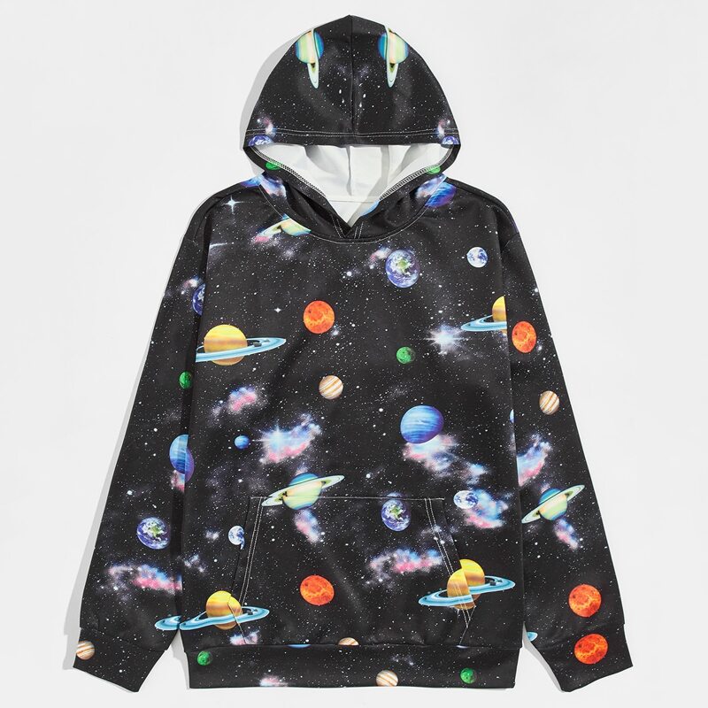 

Guys Galaxy Print Hoodie, Multicolor