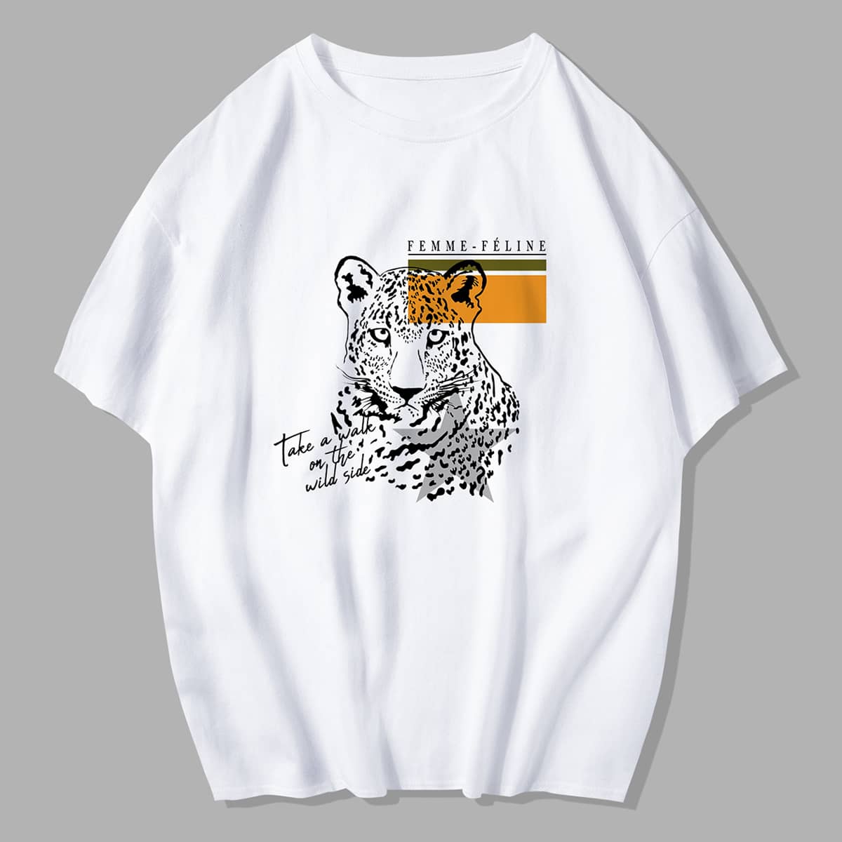 

Guys Cheetah Graphic Tee, White