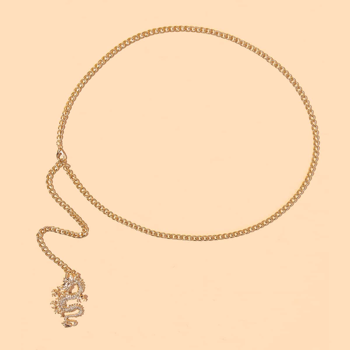 

Chinese Dragon Decor Waist Chain, Gold