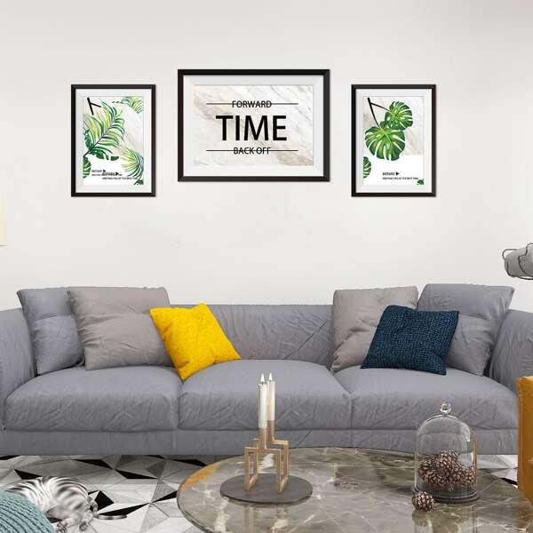 

3pcs Plants Print Wall Sticker, Multicolor