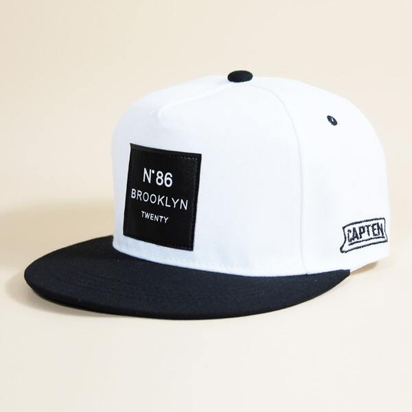 

Men Letter Patched Baseball Cap, White
