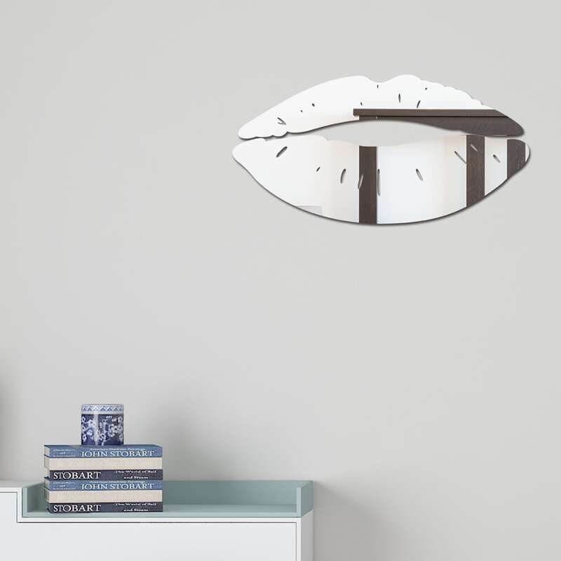 

Lip Shaped Mirror Surface Wall Sticker, Silver
