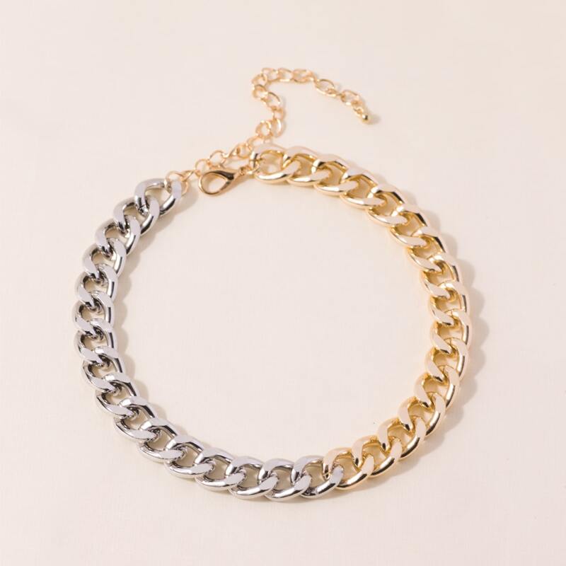 

Colorblock Chunky Chain Choker, Multicolor