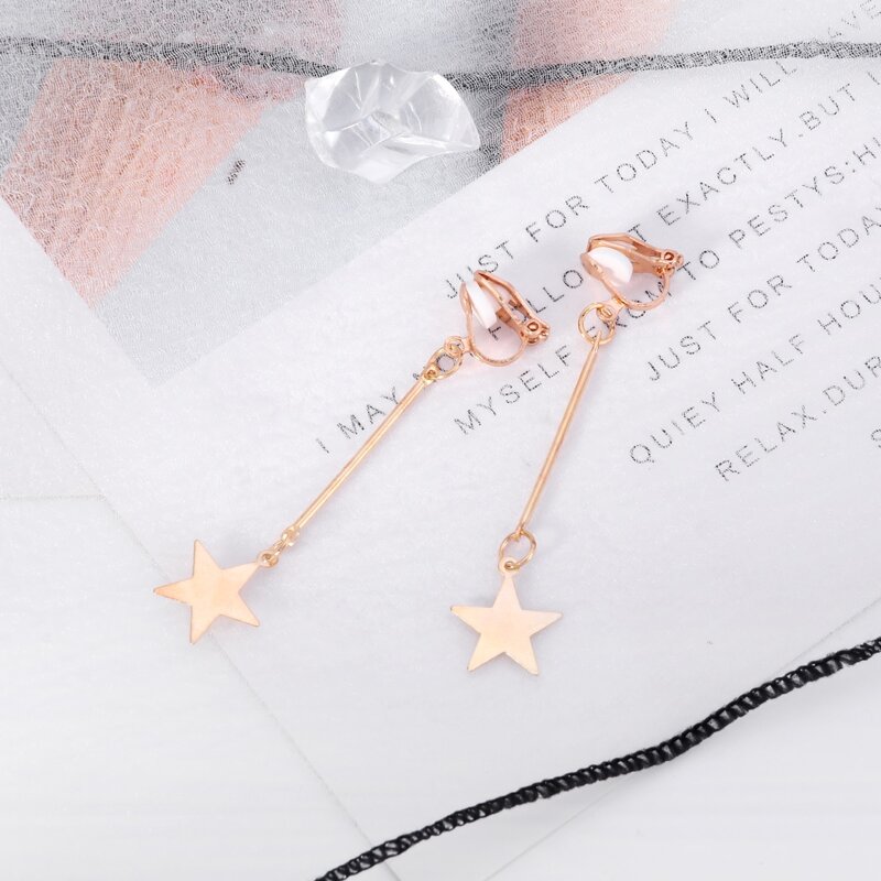 

Star Drop Earrings, Gold