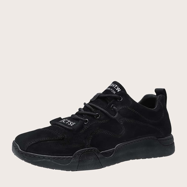 

Men Lace-up Front Wide Fit Sneakers, Black