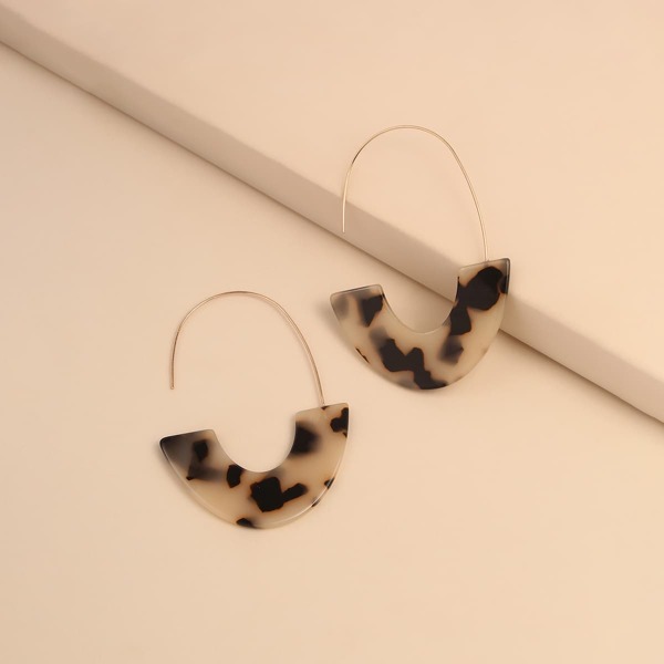 

Acrylic Cuff Hoop Earrings, Multicolor