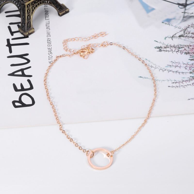 

Ring Chain Choker, Gold