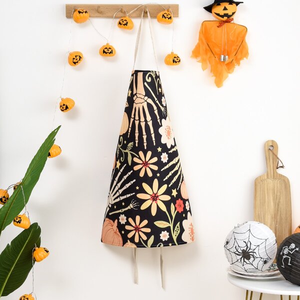 

Halloween Skull Print Apron, Multicolor