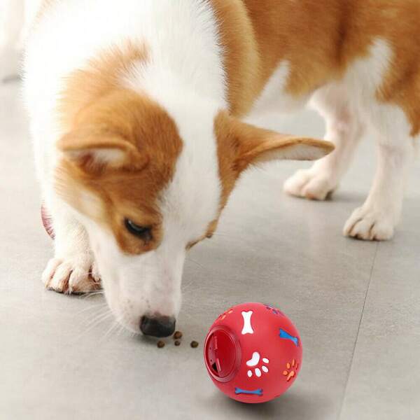 

1pc Dog Food Leaking Ball, Red