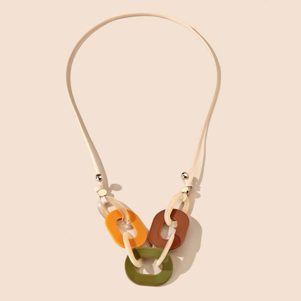 

Link Geometric Decor Necklace, Multicolor