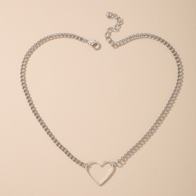 

Heart Chain Choker, Silver
