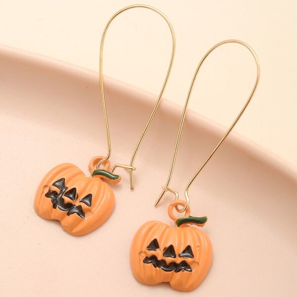 

Halloween Pumpkin Charm Drop Earrings, Yellow