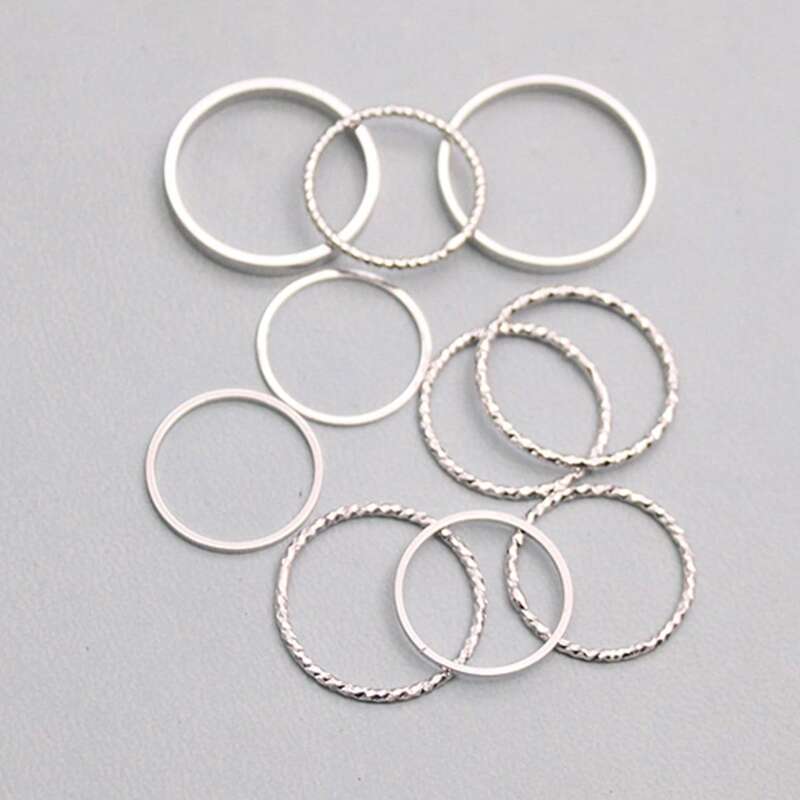 

10pcs Simple Ring, Silver