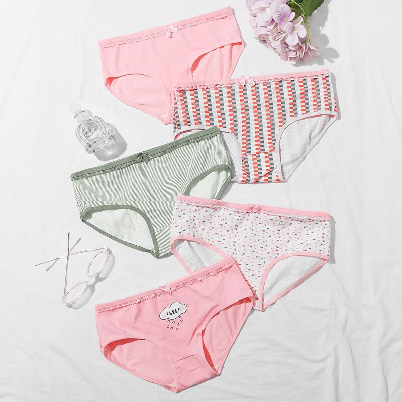 

Mixed Print Panty Set 5pack, Multicolor
