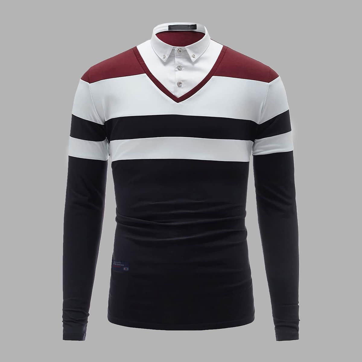 

Men 2 In 1 Contrast Panel Polo Shirt, Multicolor