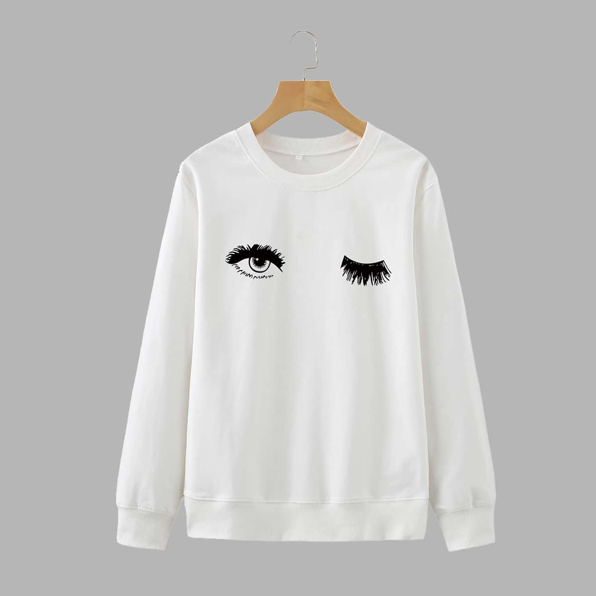 

Eye Print Crew Neck Sweatshirt, White