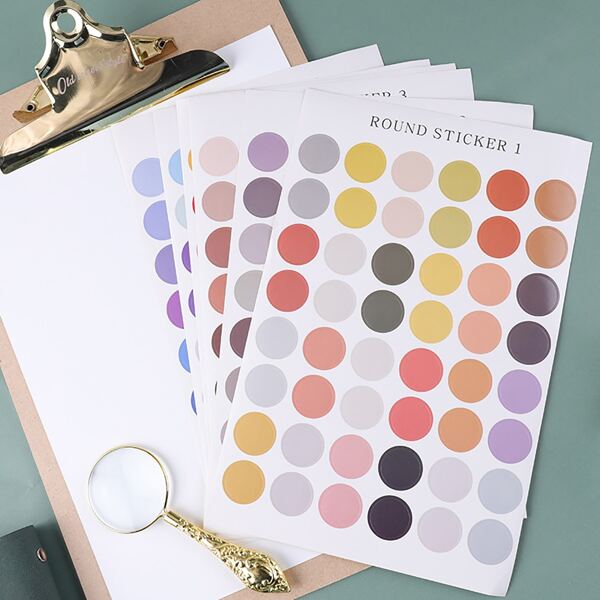 

5sheets Random Color Round Sticker, Multicolor